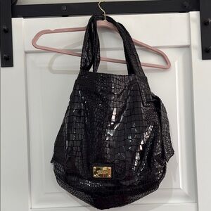 Nine West Black Crocodile-Embossed purse